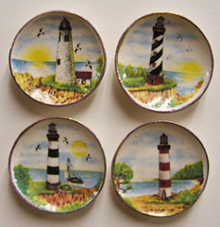 Dollhouse Miniature 4 Lighthouse Plates
